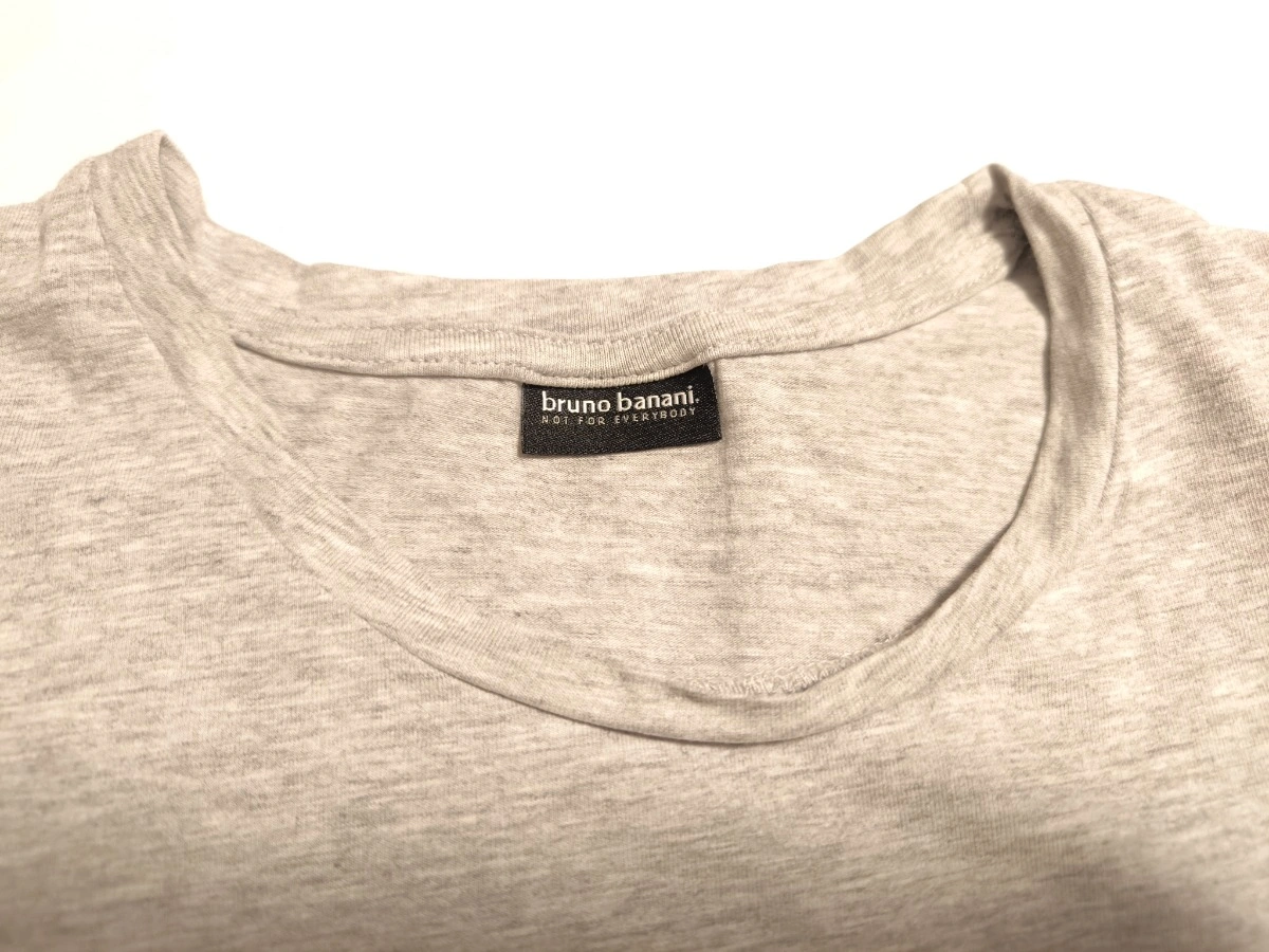 Bruno Banani Herren T-Shirt Gr. L Grau Meliert Basic Kurzarm Baumwolle 4
