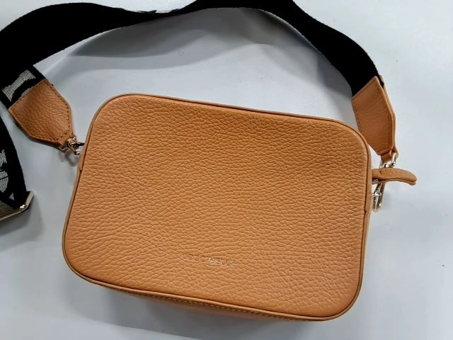 Coccinelle Damen Umhängetasche Leder Braun Crossbody Freizeit 19x13cm 7