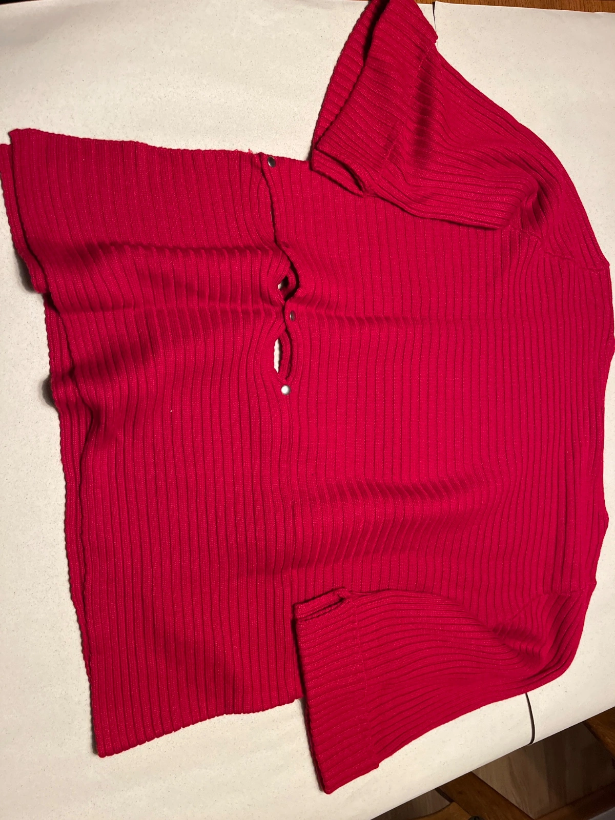 Jean Marc Philippe Damen Pullover Rot Gr. 44/XXL Rippstrick Oversize 8