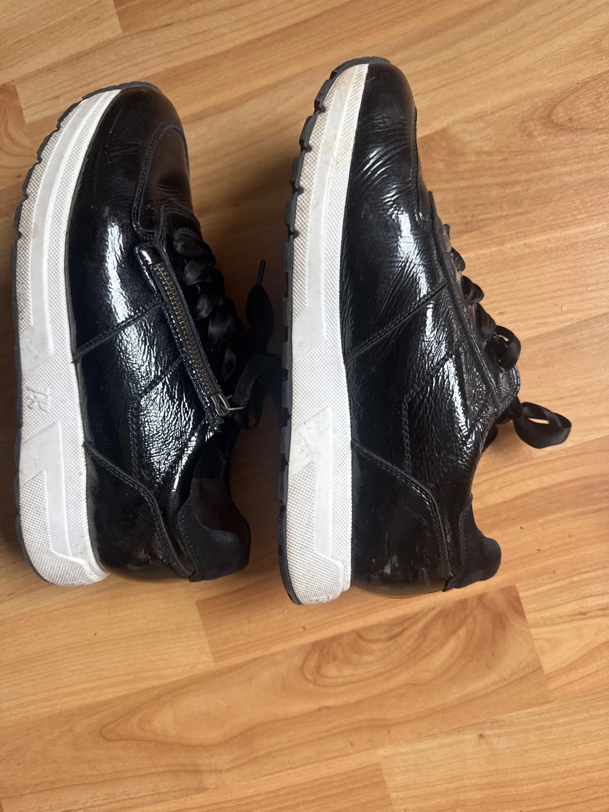 Paul Green Damen Sneaker Low Lackleder Schwarz Gr. 37 Reißverschluss 4