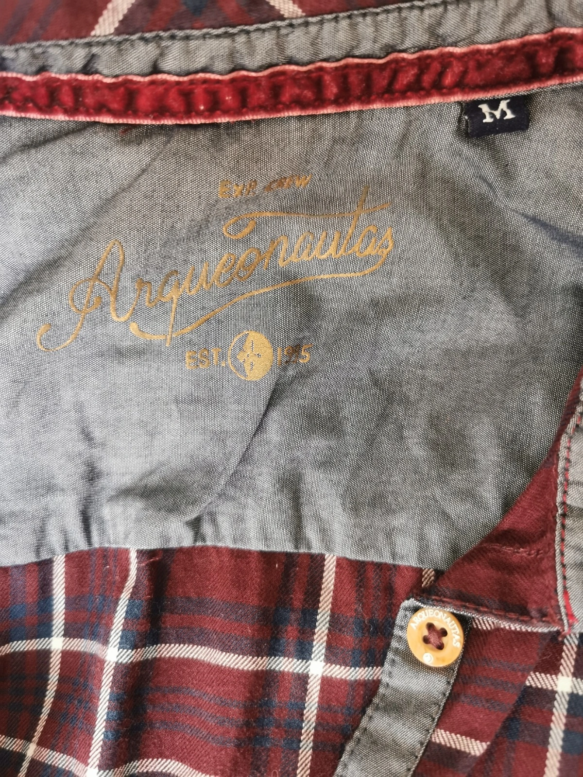 Arqueonautas Herren Flanellhemd Kariert Rot Blau Gr. M Langarm Casual 3