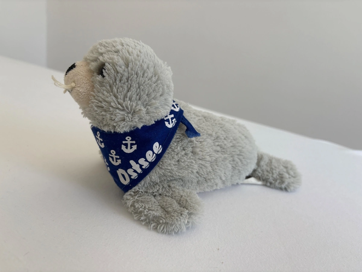 Dressler&Zimmerhackl Seehund Kuscheltier Ostsee Halstuch Grau 12cm 8