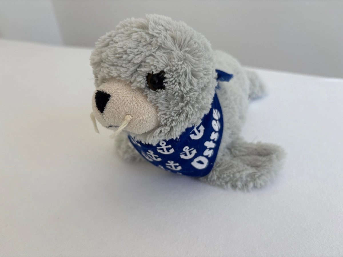 Dressler&Zimmerhackl Seehund Kuscheltier Ostsee Halstuch Grau 12cm 10