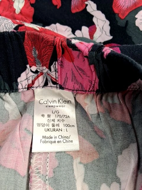 Calvin Klein Damen Schlafanzug Twin Set Blumen Top Culotte Gr. L 4