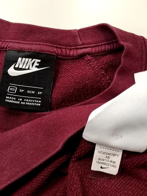 Nike Damen Sweatshirt Pullover Langarm Bordeaux Rot Logo Gr. XS 3