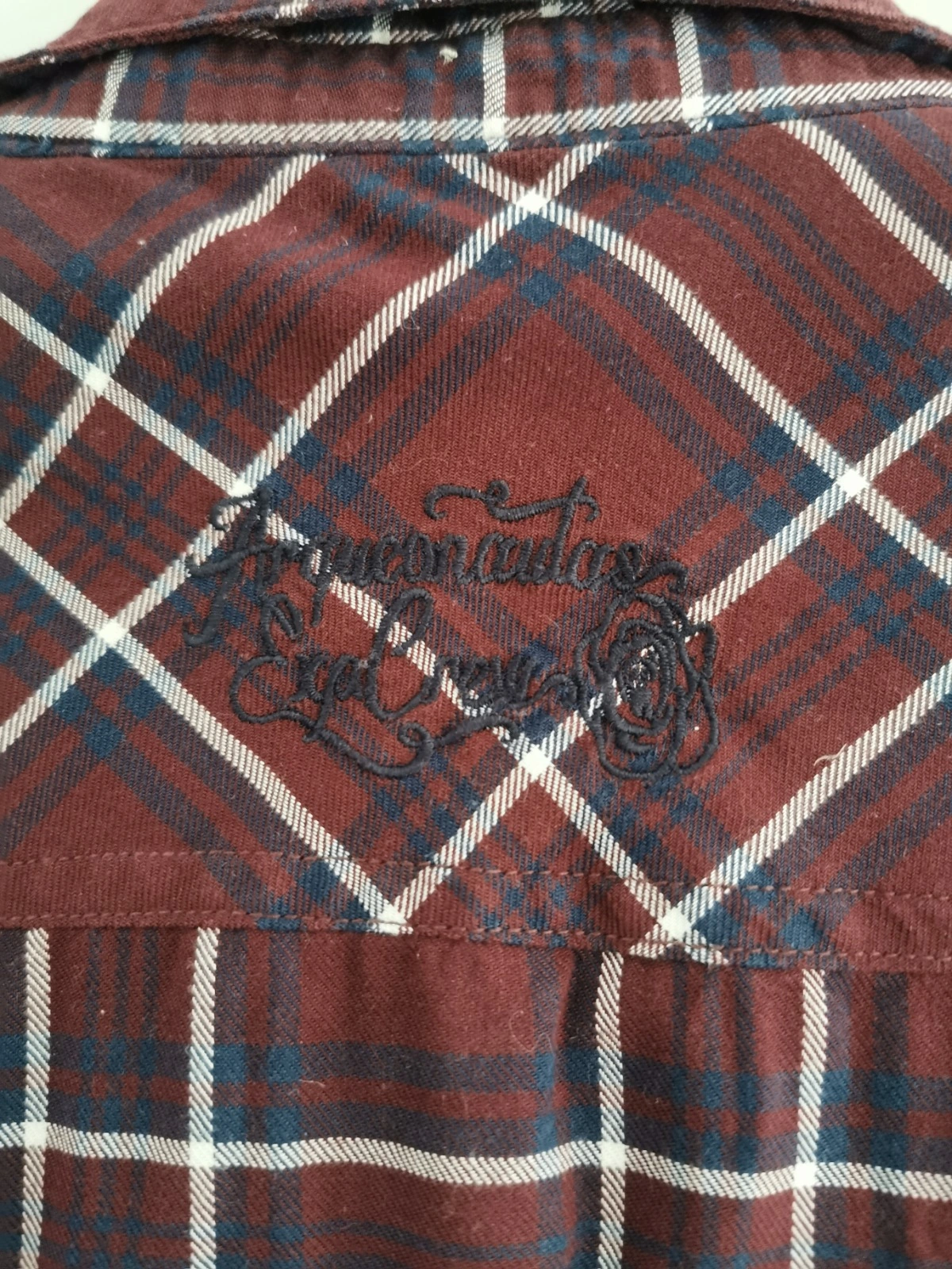 Arqueonautas Herren Flanellhemd Kariert Rot Blau Gr. M Langarm Casual 5