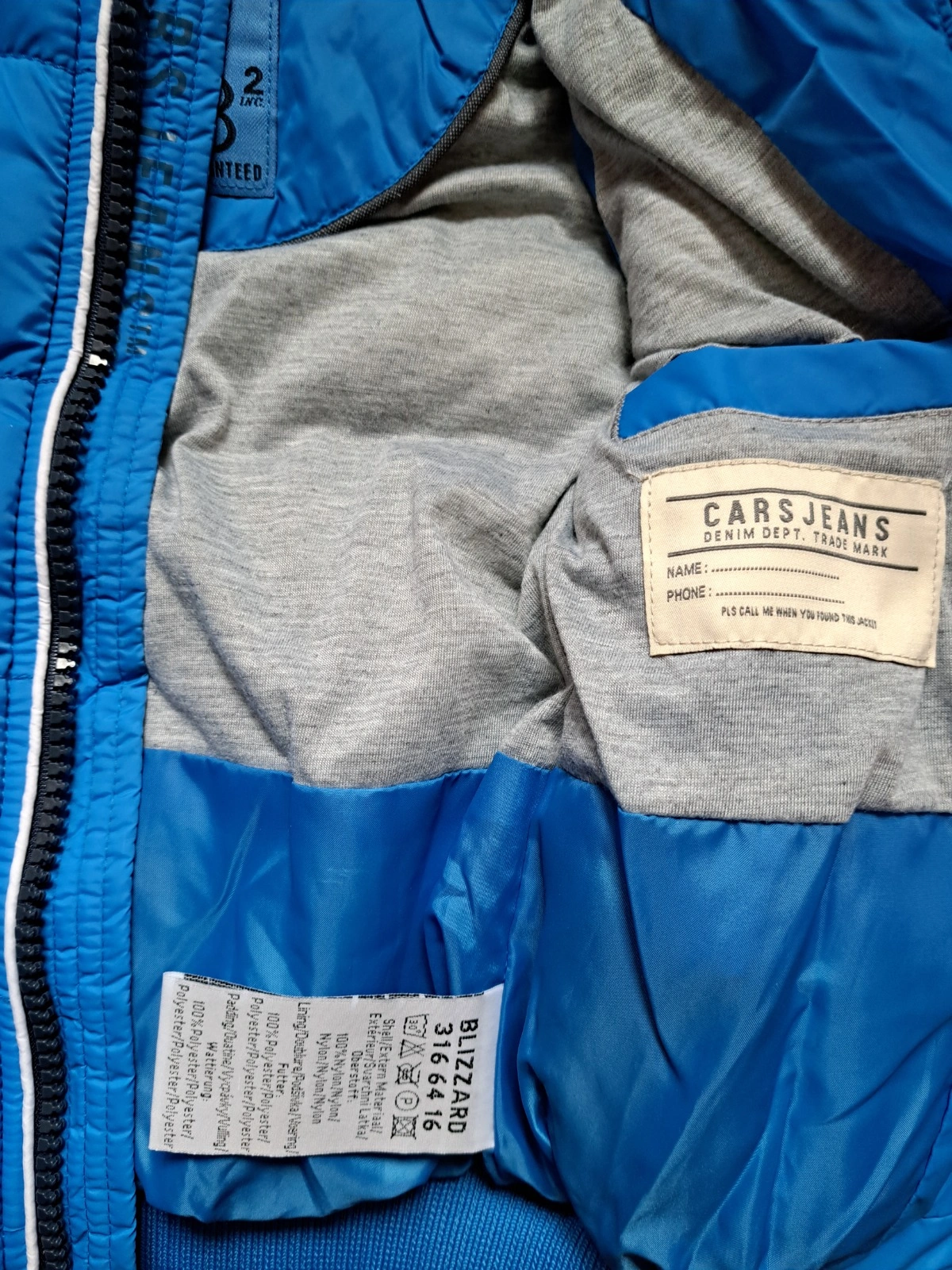 Cars Jeans Blizzard Steppjacke Kinder Gr. 98 Blau Winterjacke 3