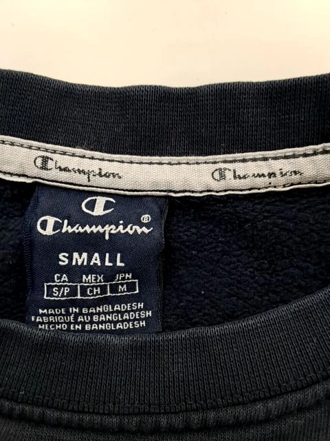 Champion Damen Pullover Blau Logo Print Freizeit Gr. S Baumwolle 5