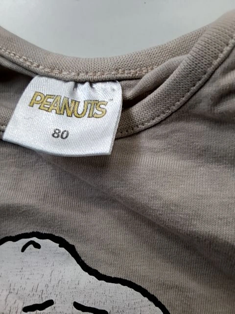 Peanuts Snoopy Baby Body Strampler Gr. 80 Beige Kurzarm 5