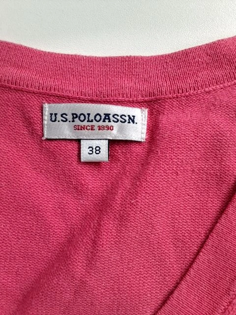 U.S. Polo Assn. Pullover V-Ausschnitt Damen Gr. 38 Rosa Klassisch 4