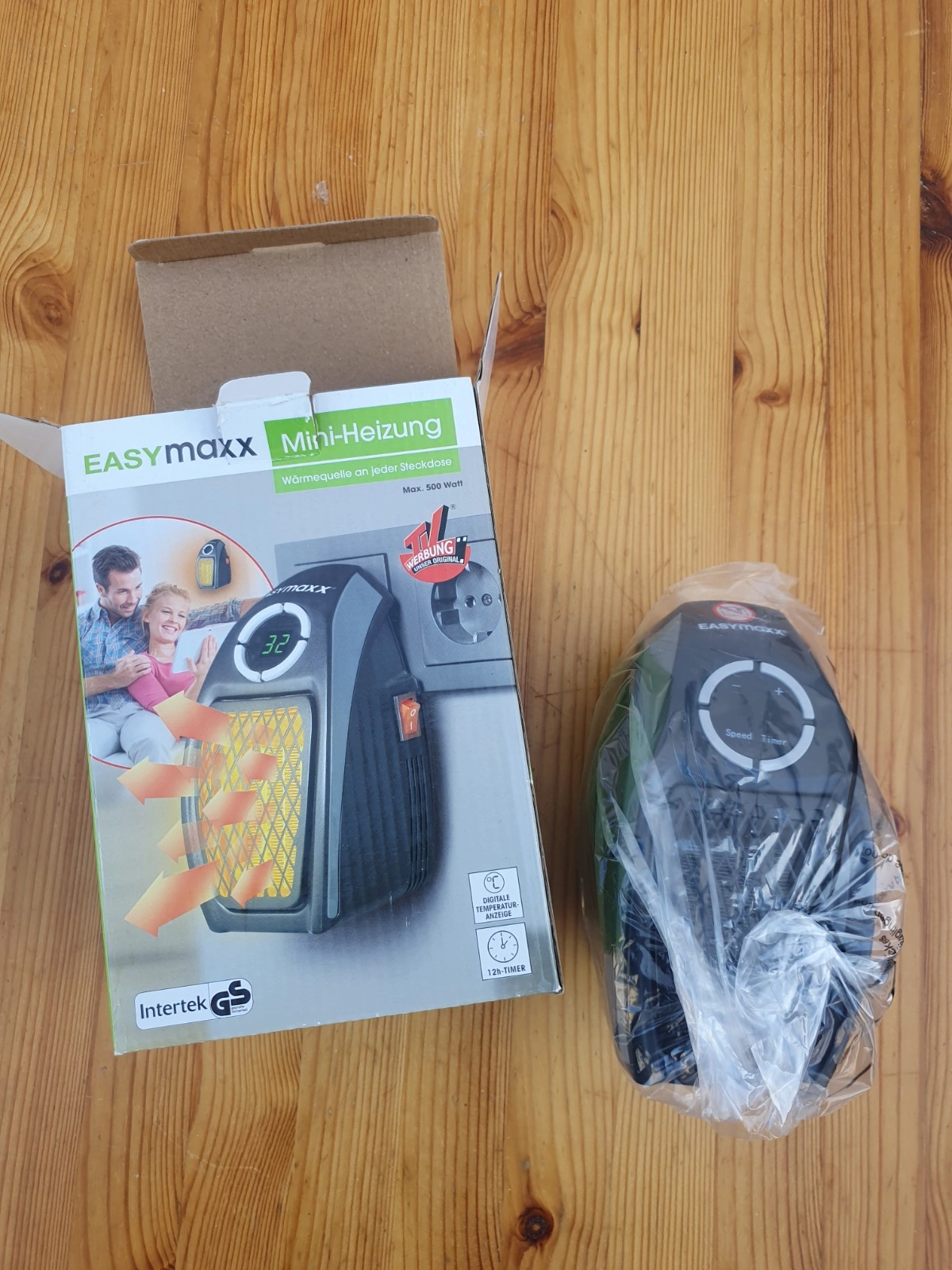 EASYmaxx Mini-Heizung Steckdosen Keramik Heizlüfter 500W Schwarz 2