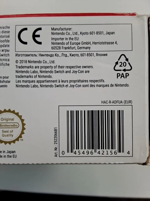 Nintendo Switch Labo Toy-Con 01 Multi-Kit Experimentierkasten Pappe 5