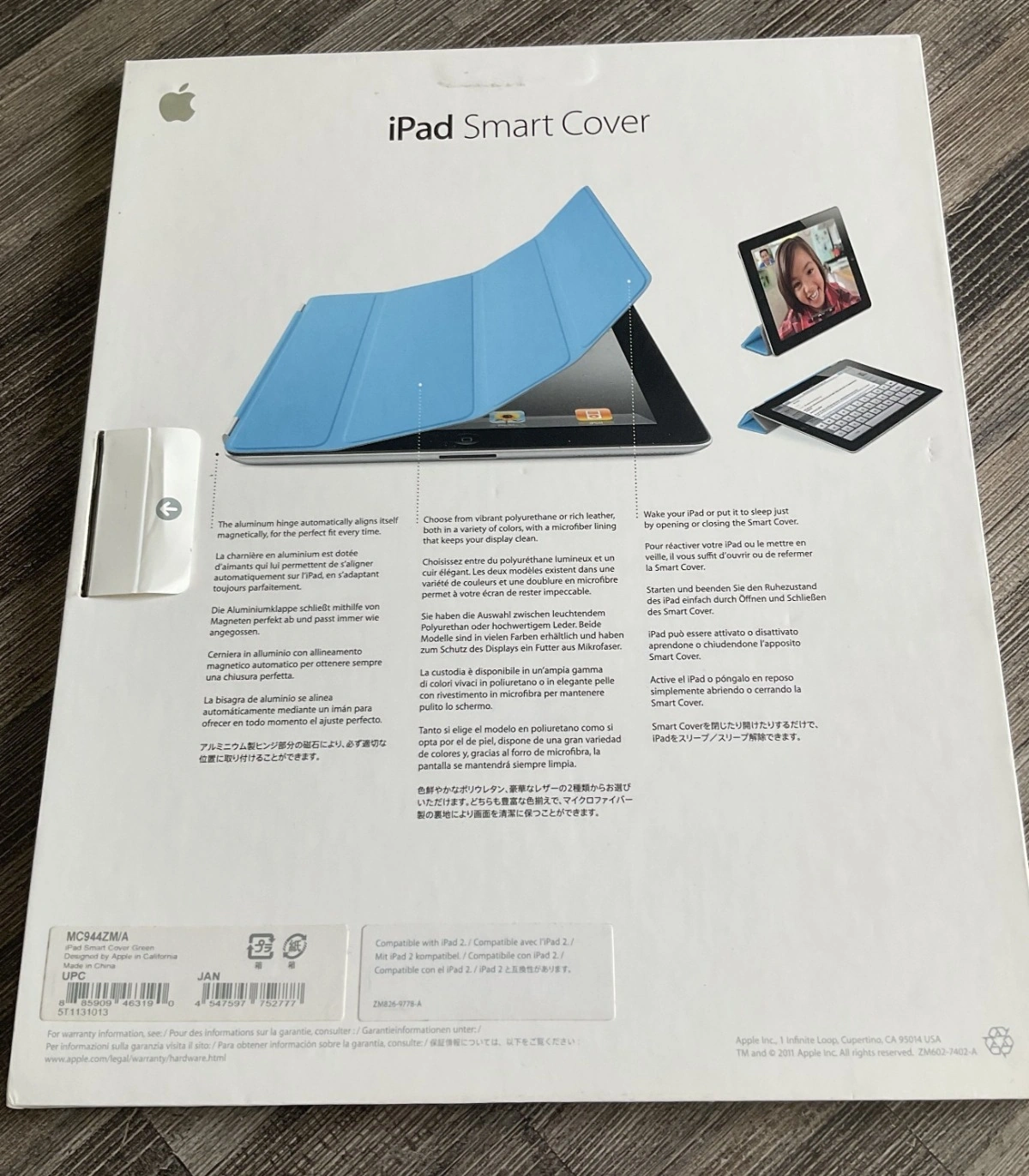 Apple iPad Smart Cover Schutzhülle Grau für iPad 2 6