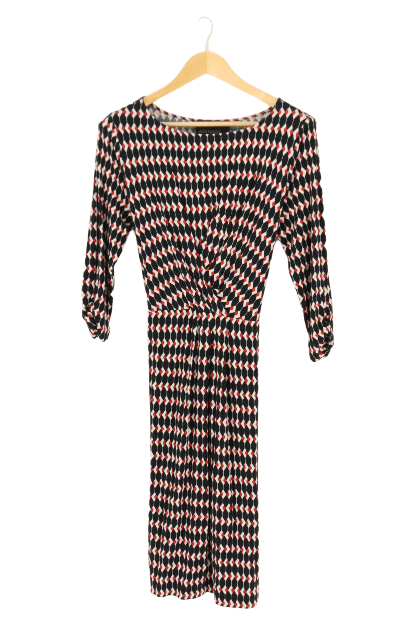 APANAGE Damen Freizeitkleid Gr. 38 M Mehrfarbig Grafisch Klassisch Polyester 1