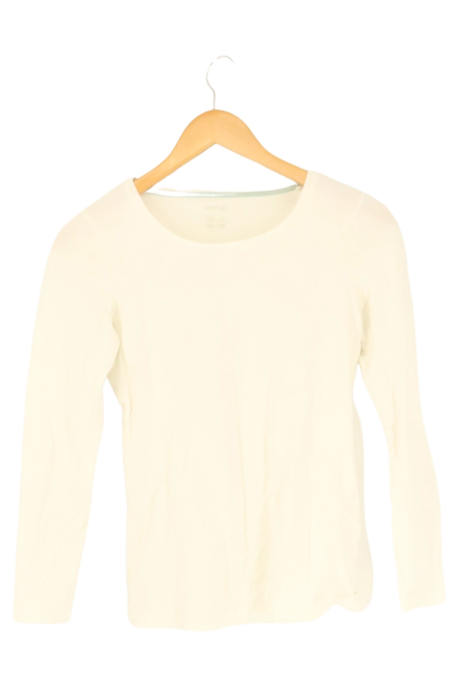 ESMARA BY HEIDI KLUM Damen Langarmshirt Basic Uni Weiß Gr. 36/S 1
