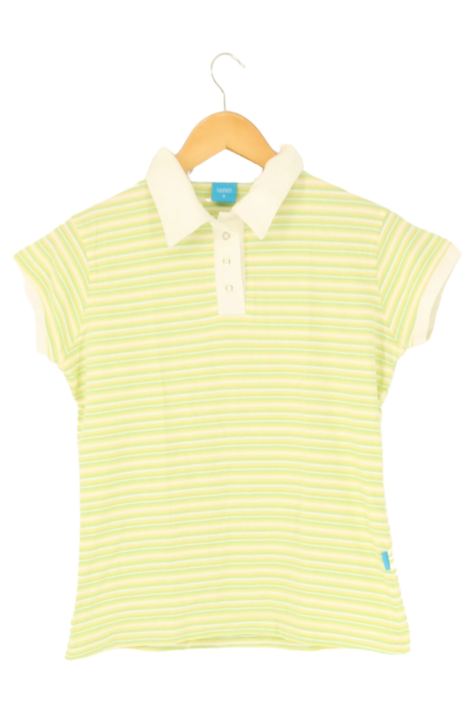 AM HOME FASHION Damen Poloshirt 36/S Mehrfarbig Gestreift Casual Baumwolle 1