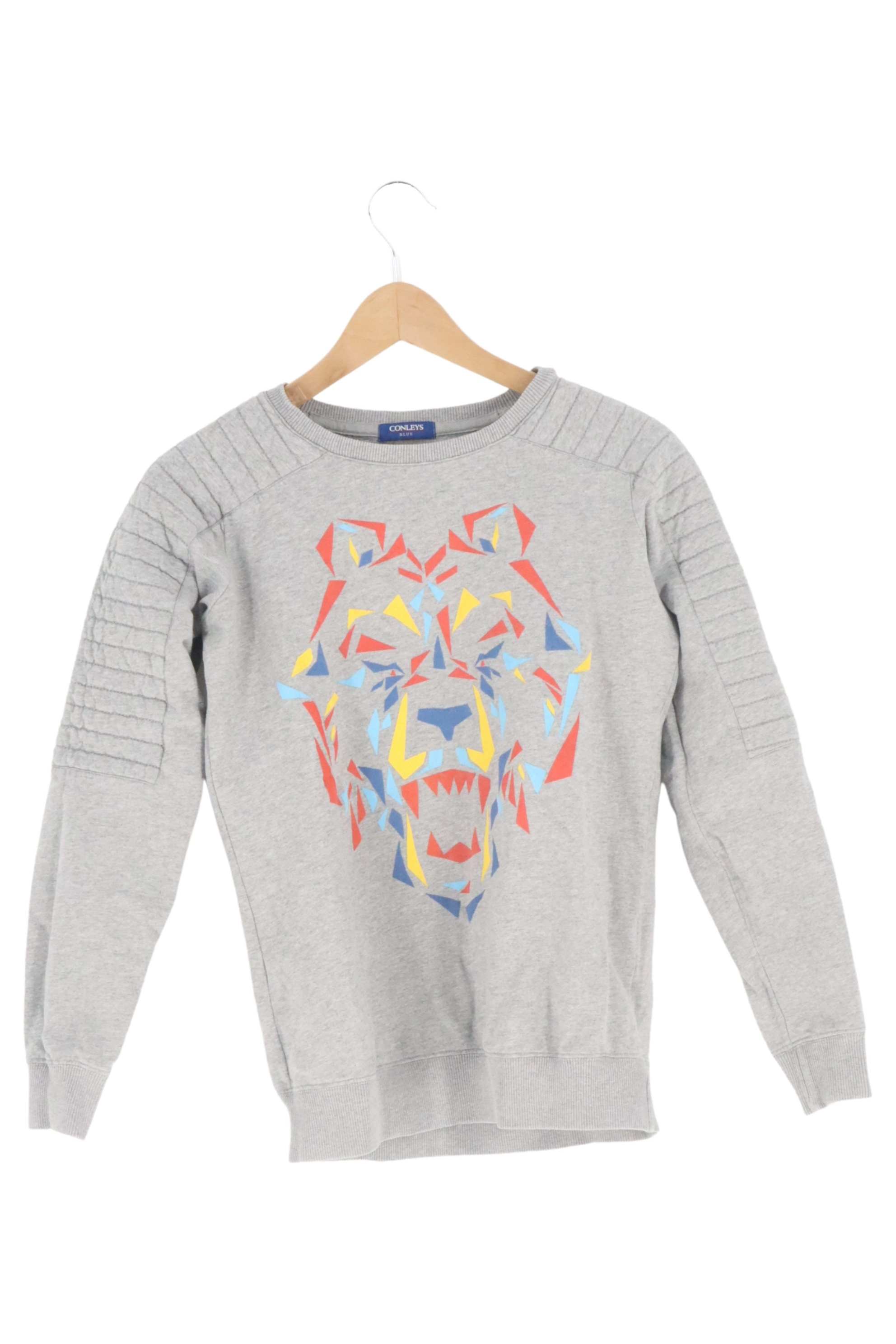 CONLEYS BLUE Damen Sweatshirt Gr. 34;XS Grau Bären-Print Casual Modern 1